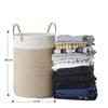 Cesta Grande de Cuerda de Algodón Cesta para Mantas Sala de Estar Cesta para Ropa de Bebé Cesta Tejida para Almacenamiento Caja para Guardería Cesta para Juguetes con Asa