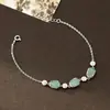 Nalan Prata S925 Exquisito Minimalista Estilo Ins Design de Nicho Encrustado com Diamantes Pulseira de Moeda de Cobre Pixiu de Jade S8539