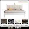 Cama tapizada, estructura de cama de hierro forjado, cabecero tapizado de color crema estilo francés, cama con estructura de hierro minimalista moderna, mecanismo silencioso, adecuada para uso doméstico, disponible en tamaños matrimonial y individual