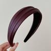 Diadema de Moda Otoño e Invierno Nueva Textura de Cuero Maillard de Alta Calidad con Corona Alta y Borde Ancho Pinza para el Cabello Versátil para Mujeres