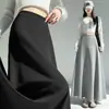 Falda de mujer de otoño e invierno nueva, de cintura alta, con dobladillo amplio, versátil, casual, holgada, de longitud media