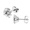 Brincos de tarracha 316 de aço inoxidável com quatro garras e zircônia cintilante para mulheres, brincos cravejados de diamantes, joias simples de tarracha para cartilagem da orelha