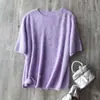 Camiseta de Punto de Manga Corta con Cuello Redondo Versátil Sin Costuras Hongmi Apparel/ Baby Cloud con Seda de Morera, Cachemir y Lana