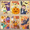 Bonitas pegatinas de Halloween con dibujos animados de bruja, murciélago, calabaza, calavera, pegatinas electrostáticas para decoración de fiestas de Halloween, pegatinas para ventanas