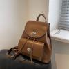 Mochila Retro de Cuero Suave Nuevo 2022 para Mujer Estilo Coreano Color Sólido Mochila Escolar para Estudiante Mochila de Calle para Viaje