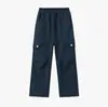 Pantalones de trabajo de forro polar a prueba de tres cosas directos de fábrica para niños, nuevo modelo de otoño e invierno, pantalones casuales de pierna recta cálidos y engrosados