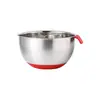 Bacia para salada de aço inoxidável 304, tigela para ovos antiaderente de silicone para assar e cozinhar, prato para macarrão, bacia multiuso com bico de escoamento