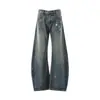 Nb193 Jeans Masculino Loose Azul Lavado Retro Rasgado de Alta Qualidade para Homens e Mulheres