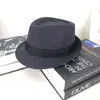 Gorro de Invierno para Hombre, Sombrero de Copa de Lana Cálido para Exteriores, Moda Británica para Mediana Edad y Personas Mayores, Sombrero de Copa Jazz, Sombrero de Copa con Ala de Color Sólido