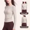 Otoño Invierno Lyocell Tencel Ropa de Yoga Cálida Adelgazante Casual Versátil Cálido Deportes Manga Larga Mujer Fábrica de Origen