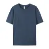 Camiseta de Algodão Puro com Gola Redonda e Manga Curta Verão Algodão Respirável Solta Cor Lisa Base Casual Unissex Versátil