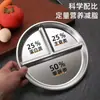 Plato de Acero Inoxidable 304 para Comida Reductora de Grasa con Compartimentos para Adultos, Especialmente Diseñado para la Pérdida de Peso, Plato de Control de Porciones para Desayuno Infantil, Bol con Tres Compartimentos