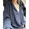Sudadera con capucha estilo coreano Chaqueta para mujer Otoño Perezoso Adelgazante Holgada Retro Alta Gama Casual Manga Larga Top