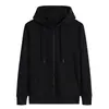 Chaqueta cárdigan de color liso para hombre para otoño con capucha, Sudadera con capucha deportiva casual con cremallera, Top holgado