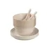 Conjunto de Louças Descartáveis de Casca de Arroz: Tigela, Hashis, Prato, Colher, Copo, Conjunto de Cinco Peças, Conjunto de Quatro Peças, para Uso Doméstico e Comercial, Espessado, Grau Alimentício