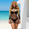 Cobertura de praia europeia vestido sexy vazado proteção solar saia de praia sexy produtos de fábrica em estoque