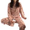 Pijamas de manga comprida pijamas femininos primavera e outono pijamas plus size verão coreano estilo outwear pijamas femininos mais gordo home suit