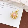 Colgante de Girasol Giratorio de Moda Flor de Circonita Accesorios para Joyería DIY Moda de Nicho Accesorios de Nuevo Diseño