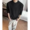 Camiseta de manga larga para hombre con estampado de escamas de dragón estilo americano, tendencia de otoño estilo 'old money', sudadera de punto deconstruida con cuello redondo