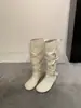 Botas Brancas Femininas Estilo 2026 Nova Outono Aumento de Altura Super Quente Extremamente Bonitas Botas Longas Cano Alto Botas de Equitação Versátil