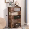Mesita de noche simple de madera maciza, Gabinete de noche minimalista para dormitorio, Gabinete de almacenamiento vintage, Gabinete con cajones, Gabinete de almacenamiento rústico de ratán