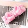 Diadema deportiva de coral fleece estilo coreano para el baño, banda para el pelo femenina, diadema de felpa con lazo para lavarse la cara y el maquillaje, tocado, venta al por mayor