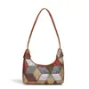 Bolsas de Puntada Transfronteriza de Color Contrastante para Mujer 2025 Nuevo Otoño Versátil Bolso de Hombro Cruzado Casual y Elegante Bolso de Axila