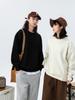 Directo de fábrica lote 2023 otoño e invierno Nuevo suéter de manga larga con forro de polar grueso, hombros caídos, cuello redondo, imitación de lana de cordero, marca de moda, abrigo