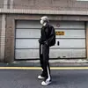 Pantalones Deportivos Negros Casuales con Cordón Transfronterizos para Hombre, Estilo High Street, Diseño Nuevo de Moda, Pantalones Largos Versátiles y Cómodos