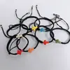 Pulsera Cruz Color Sencillo Turquesa Transfronteriza Nudo Plano Tejida a Mano Pulsera Negra Pulsera de Bautizo