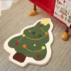 Felpudo Navideño de Dibujos Animados Felpudo de Imitación Cachemir Felpudo Suave para Baño Felpudo Doméstico Resistente a Manchas y Fácil de Cuidar Felpudo para Puerta de Entrada
