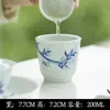 Serie de Juego de Té Pintado a Mano de las Dinastías Tang y Song, Juego de Té Kung Fu para Uso Doméstico, Incluye Gaiwan, Tetera, Tazas de Té, Posavasos, Recipiente para Té y Colección de Cuchara para Té