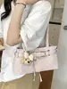 Bolso de Mano de Lunares Moderno y Sencillo, Bolso Tote Hengeng de Nuevo Color Bloqueado para el Trabajo, Bolso de Hombro Retro Elegante y Dulce