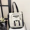 Bolsa transversal bicolor em estilo ins, novo modelo 2026, mochila escolar de grande capacidade, bolsa de ombro para cursinho de grande capacidade estilo japonês