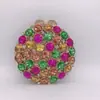 Bolsa de Noite com Cristais Transfronteiriços Cuidadosamente Selecionada, Clutch Redonda com Diamantes, Bolsa Feminina para Banquete de Socialites Europeias e Americanas, Clutch de Pedras