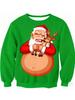 Ropa Casual para Hombre Tallas Grandes Otoño e Invierno Estampado Navideño 3D Suéter Holgado de Cuello Redondo Sudadera Estilo Nuevo Estación Internacional Transfronteriza