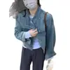 Chaqueta de mezclilla casual para mujer, estilo corto, nueva colección otoño 2026, chaqueta de béisbol fina estilo coreano, top versátil y moderno