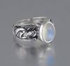 Accesorios populares transfronterizos Chenrui anillo para hombre de rostro ancho de piedra lunar retro europeo y americano joyería popular europea y americana