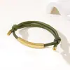 Al por mayor al contado transfronterizo Pulsera de doble cordón multicolor Acero inoxidable Color de impresión y grabado Ajustable Atrás Pulsera de doble cordón