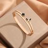 Moda Transfronteriza Pulsera de Acero de Titanio Caliente Femenina No Descolorante Elegante Versátil Personalidad Completa de Diamante Pulsera de Lujo Ligero Red Social Venta al por Mayor