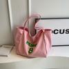 Bolso de Lona con Estampado de Letras Nuevo Verano 2026 para Mujer, Diseño de Nicho, Bolso de Hombro de Gran Capacidad, Bolso Tote Estilo Perezoso