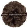 Coque de Cabelo Postiço Transfronteiriço para Mulheres, Elástico de Cabelo Sintético, Anel de Cabelo Cacheado, Acessório de Cabelo, Coque de Cabelo Fofo de Seda Fosca, Exportação de Cabelo