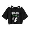 Top Cropped de Alça Estampado Periférico de Attack on Titan para Mulheres