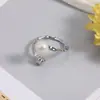 Diseño de Nicho Metal Repujado Perla de Agua Dulce Natural Redonda Edison Anillo Minimalista Venta al por Mayor
