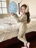 Nuevo conjunto de pijama de otoño e invierno para niñas timo, que consta de una parte superior y una inferior, ropa de otoño e invierno para niños, pijamas casuales con temática de dibujos animados y pantalones para dormir