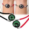 Pulseira Cruzada Artesanal Sol e Lua Aço Inoxidável Pedra Preciosa Amigos Amantes Pulseira Trançada Dia dos Namorados Amor de Casal