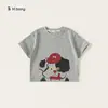 Bangxuan Huzhou Zhili Ropa Infantil Niños Camiseta Manga Corta Estampado de Perro Niñas Verano Delgada Transpirable Top Infantil