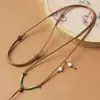 Cordón Fino para Colgante de Joyería DIY, Accesorios Tejidos a Mano de Jade Hetian, Colgante de Jade y Oro, Hebilla de Paz, Cordón de Cuero Encerado