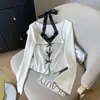 Camiseta Sexy de Encaje con Mangas Largas, Estilo Puro Deseo, Falso Dos Piezas, con Cuello Halter para Mujer, Nuevo Top Rojo Delgado para Otoño e Invierno, para el Año Nuevo