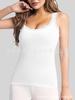 Camisola Versátil com Renda para Mulheres, Peça Externa Curta em Algodão Canelado, Camisola Básica de Corte Justo, Regata Camisola